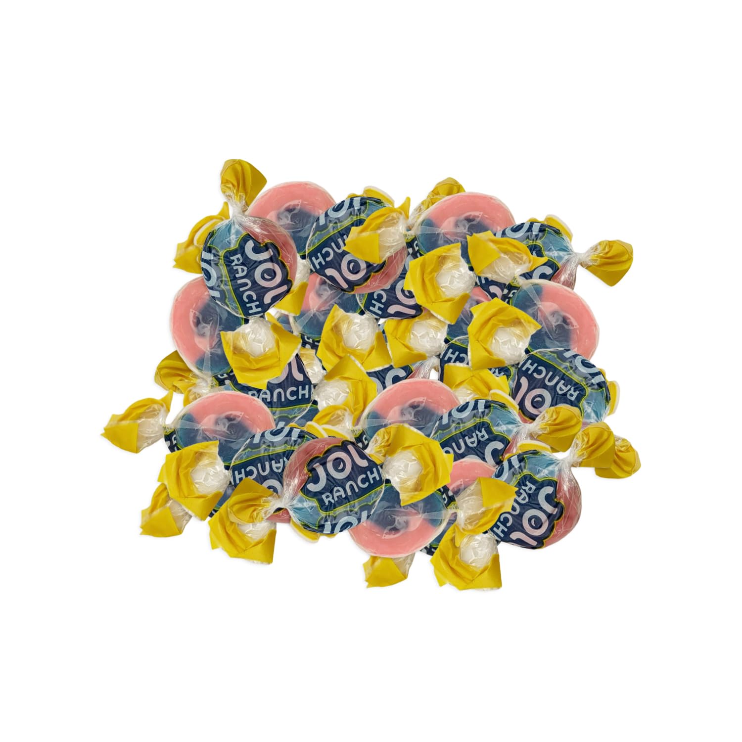 Jollie Ranchers 2 in 1 Blue Raspberry & Watermelon Hard Candy Pack - Delicious Fruity Flavors - Individually Wrapped Mini Candies for Halloween, Thanksgiving, Birthdays, Gender Reveal & Pantry (1 lbs)