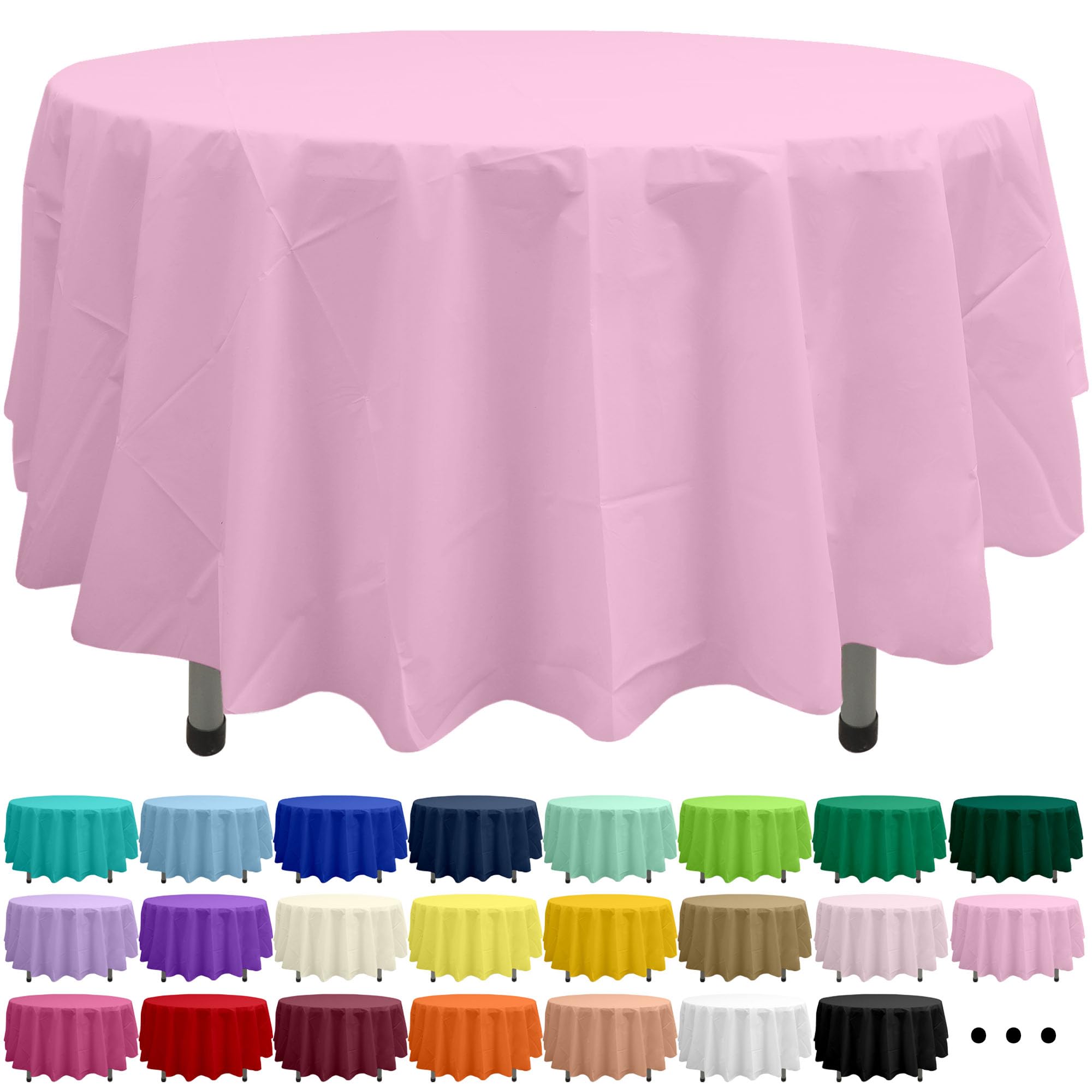 Party Ulyja Blush Pink 2 Pack Plastic Tablecloth Rectangle 54 x 108 Inches Disposable Pale Pastel Pink Reusable Table Covers for Dining, Birthday, Wedding, Picnic, Event and Outdoor Use — view 29