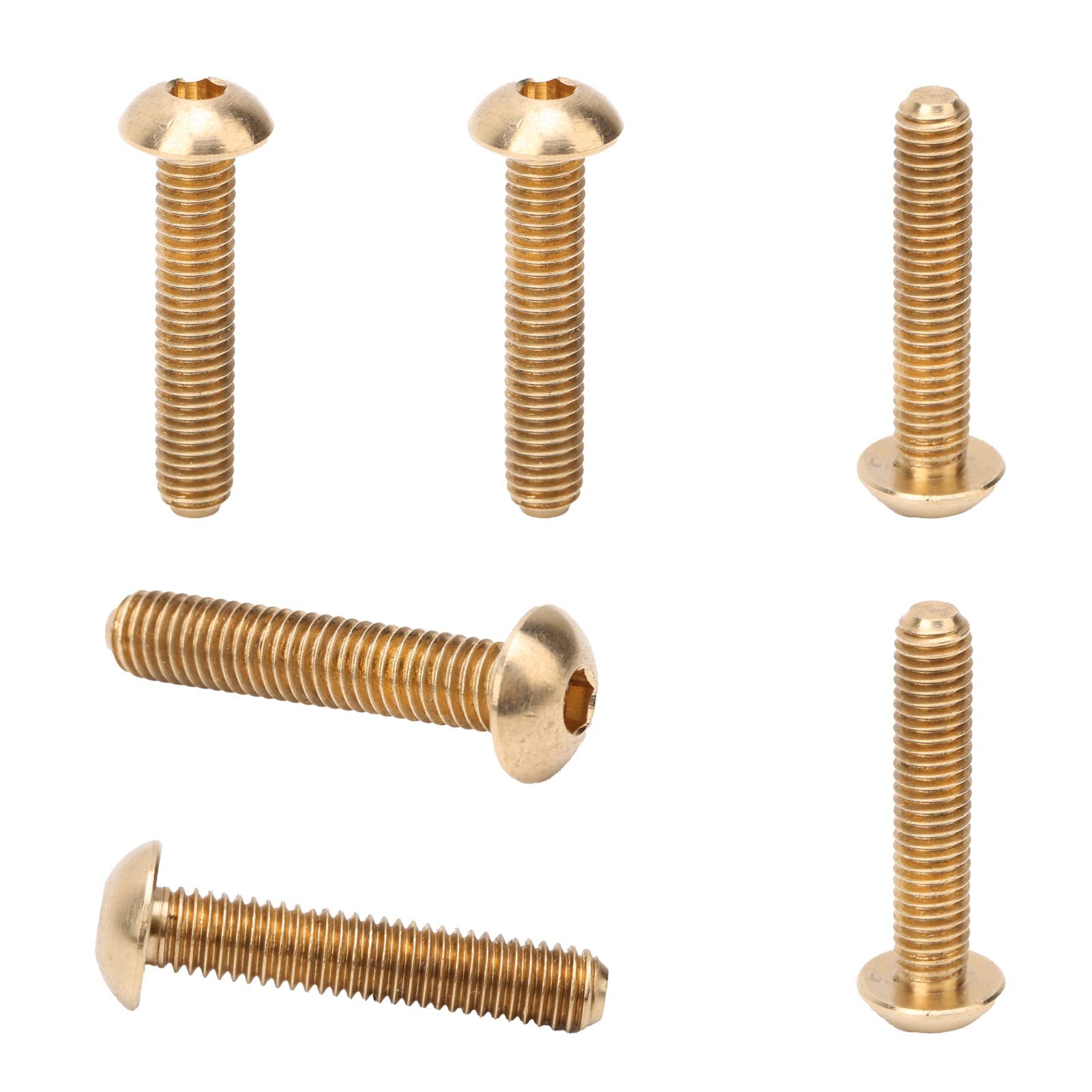 50 tornillos de ranura hexagonal redonda, herrajes de sujeción de cobre M5, tornillos industriales de cobre puro con roscas profundas para entornos húmedos, superficie lisa y sin r (M5*25 mm)