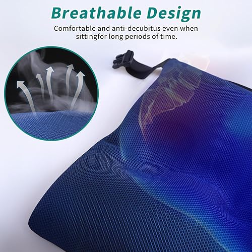 Miniatura 4 de Cojín antideslizante para silla de ruedas con cuña y cinturón de seguridad para mayor comodidad y estabilidad, diseñado para aliviar la presión,