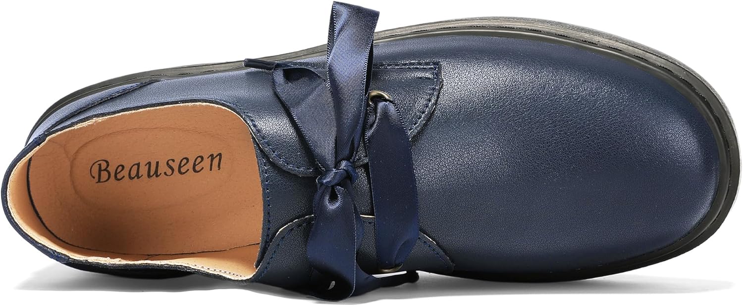 BEAUSEEN Women's Vegan Leather Platform Chunky Loafers Clssic Penny Loafers Slip On Comfort Business Work Office Dress Walking Shoes - Image 4