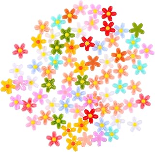 200 Pack Miniature Daisy Flowers for Fairy Gardens & Dollhouse Decor - Tiny Resin Floral Accents, DIY Craft Supplies for Terarium/Micro Landscaping/Shadow Box, Non-Toxic Mini Blooms Bulk
