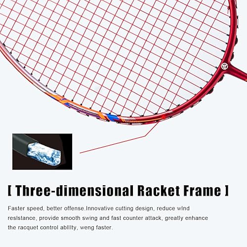 Miniatura 5 de GJ 10U G5 - Raqueta de bádminton profesional de fibra de carbono completa con caja de regalo, raqueta de bádminton para deportes al aire libre en el