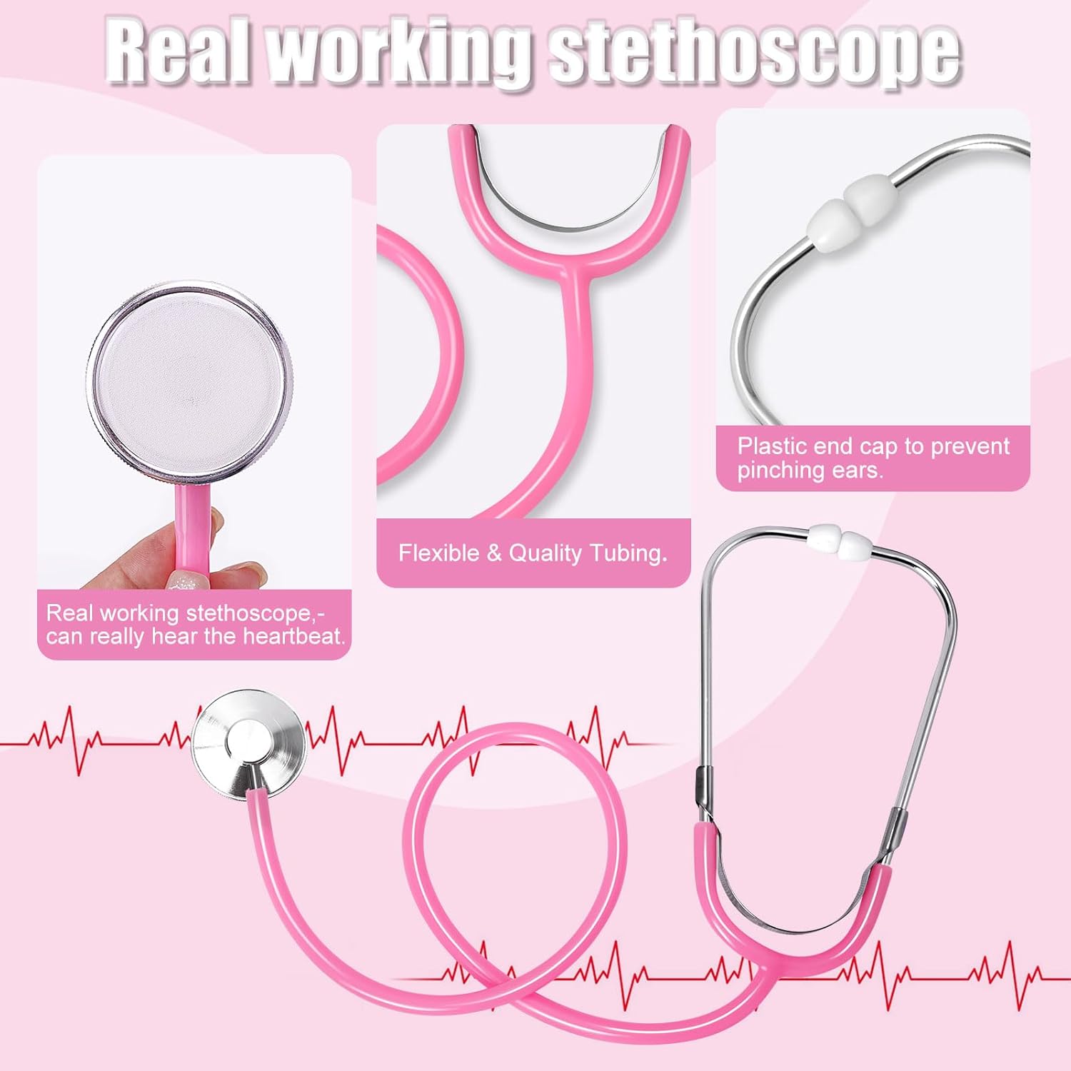 12 PCS Doctor Costume for Kids,Scrubs with Lab Coat/Nurse Costume Kids Set,Girls Boys Doctor Career Day Costumes - Image 5