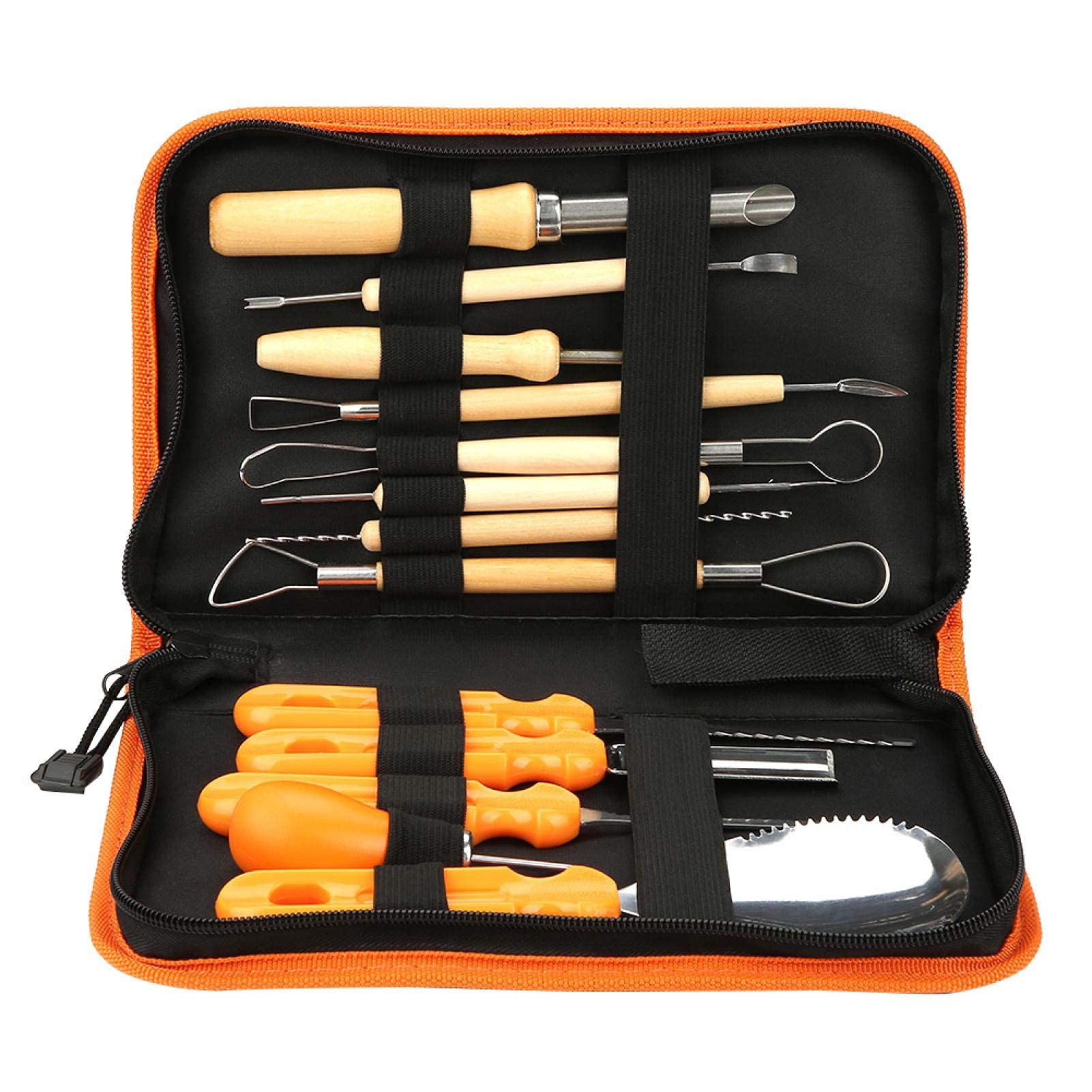 Pumpkin Carving Kit, 13PCS Sharp Manual Sculpt Halloween Pumpkin Lantern Carving Tools with Storage Bag, Professional Pumpkin Cutting Supplies Kit for Sculpture Experts & Beginners