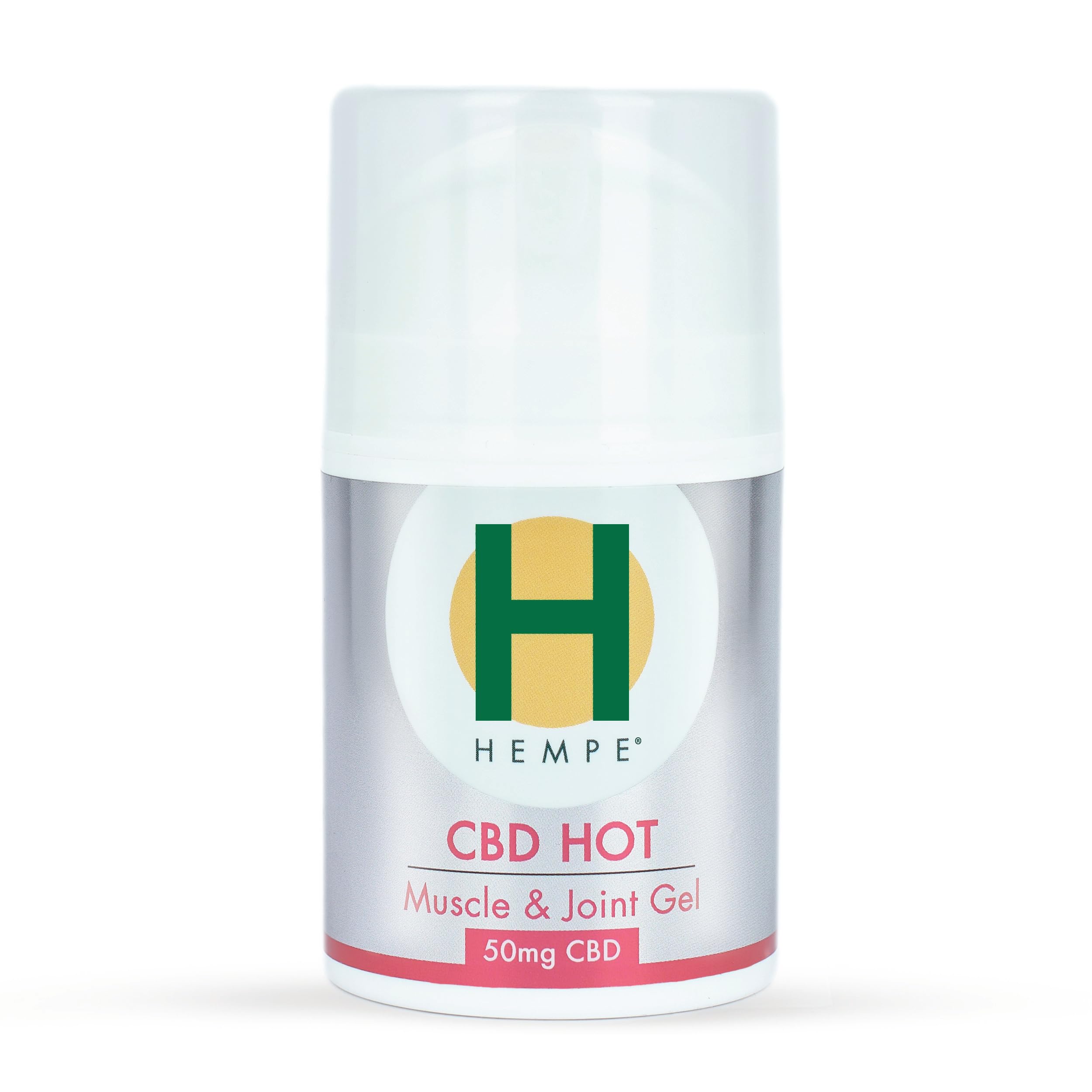HEMPE Hot Muscle & Joint Gel - High Strength CBD Oil, Menthol, and Vitamin E - Soothes Neck, Back, Shoulders, Legs - 50ml