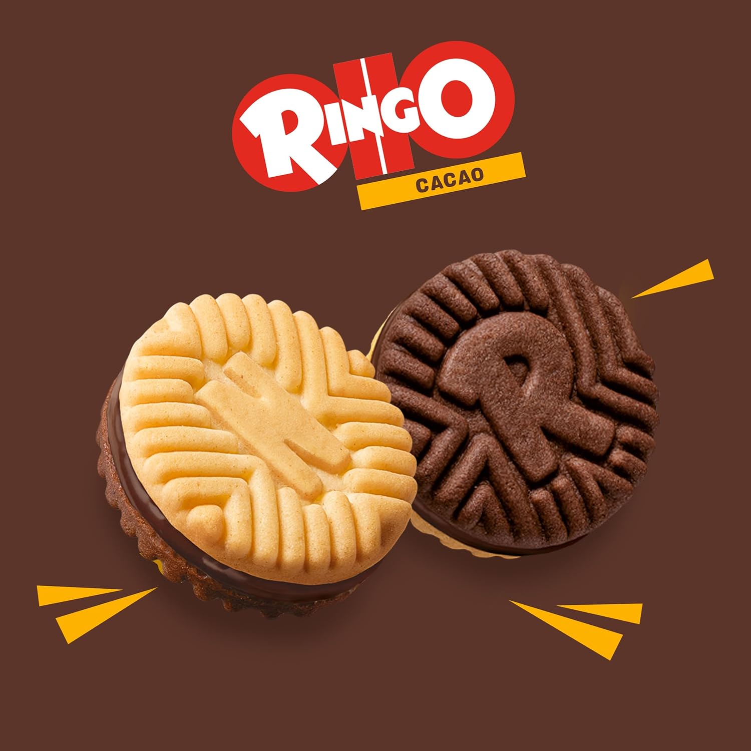 Pavesi Snack Ringo Cacao, Biscotti Farciti con Crema al Gusto Cioccolato, Snack per Merenda o Pausa Studio, Formato Tubo 165 g - Immagine 2