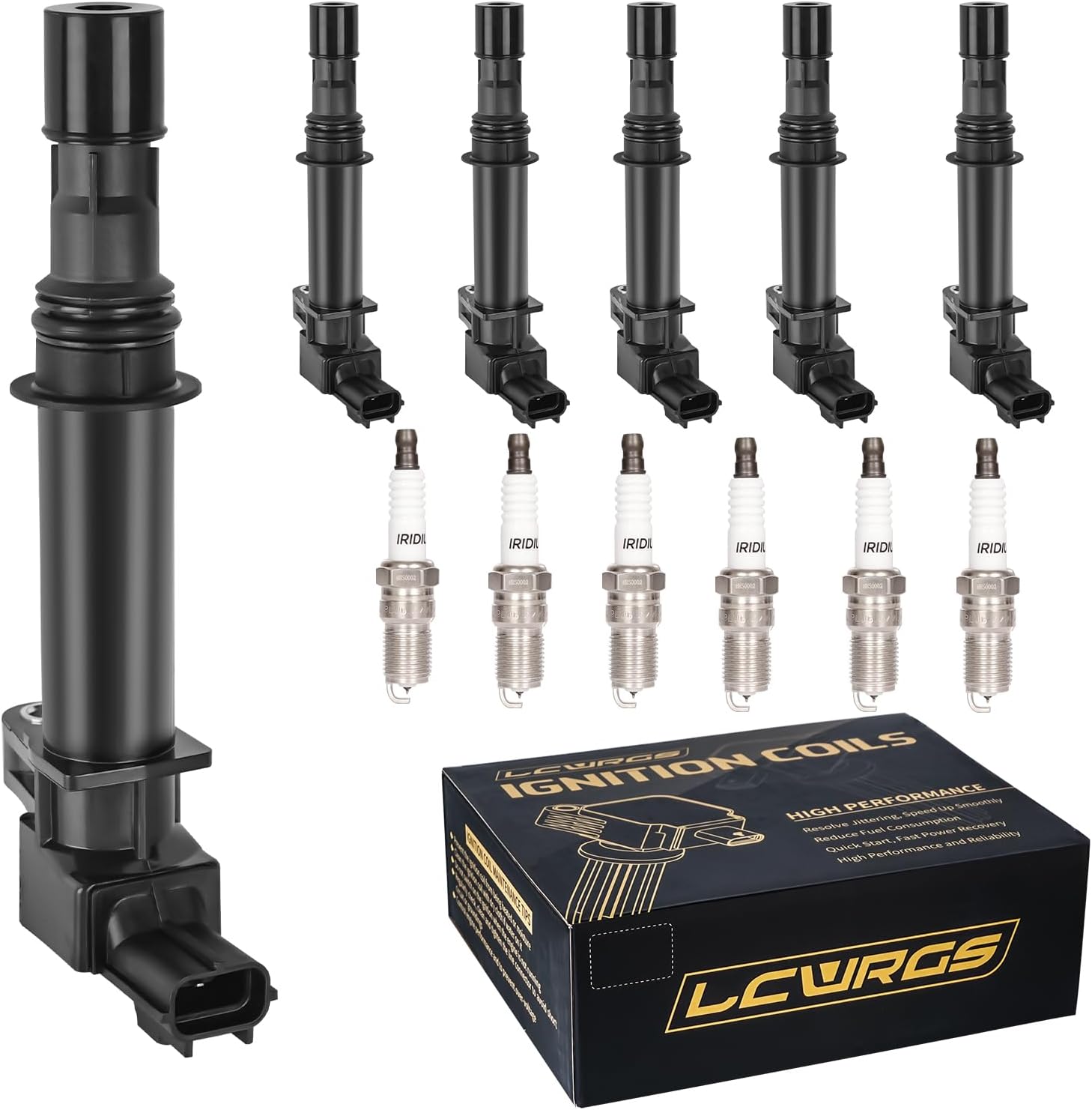 Set of 6 Ignition Coil Pack and Spark Plugs fits for 3.7 V6