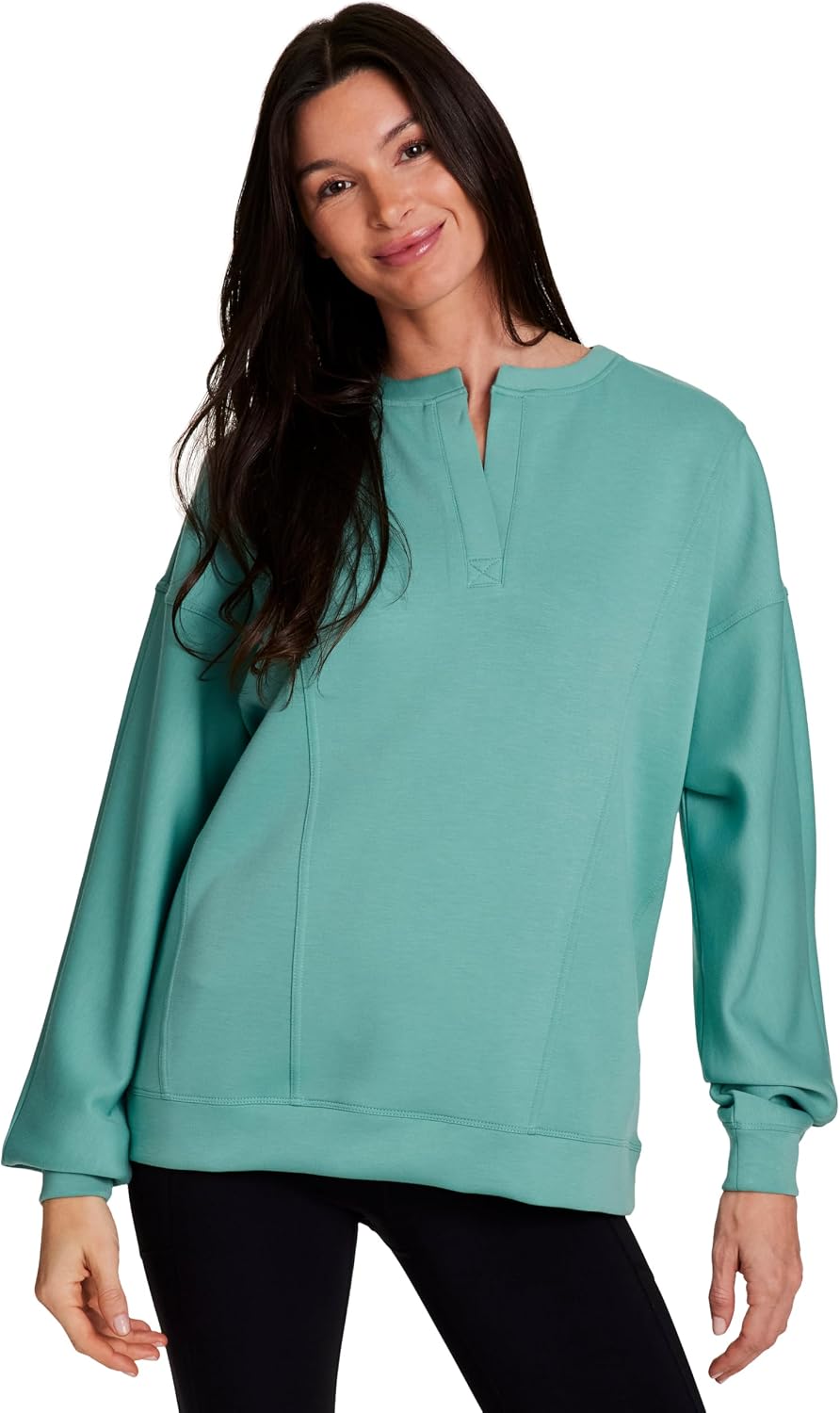 RBX Transitional Sweatshirt for Women, Luxe Athleisure Sweatshirt Ultra Lightweight Long Sleeve Super Soft Pullover