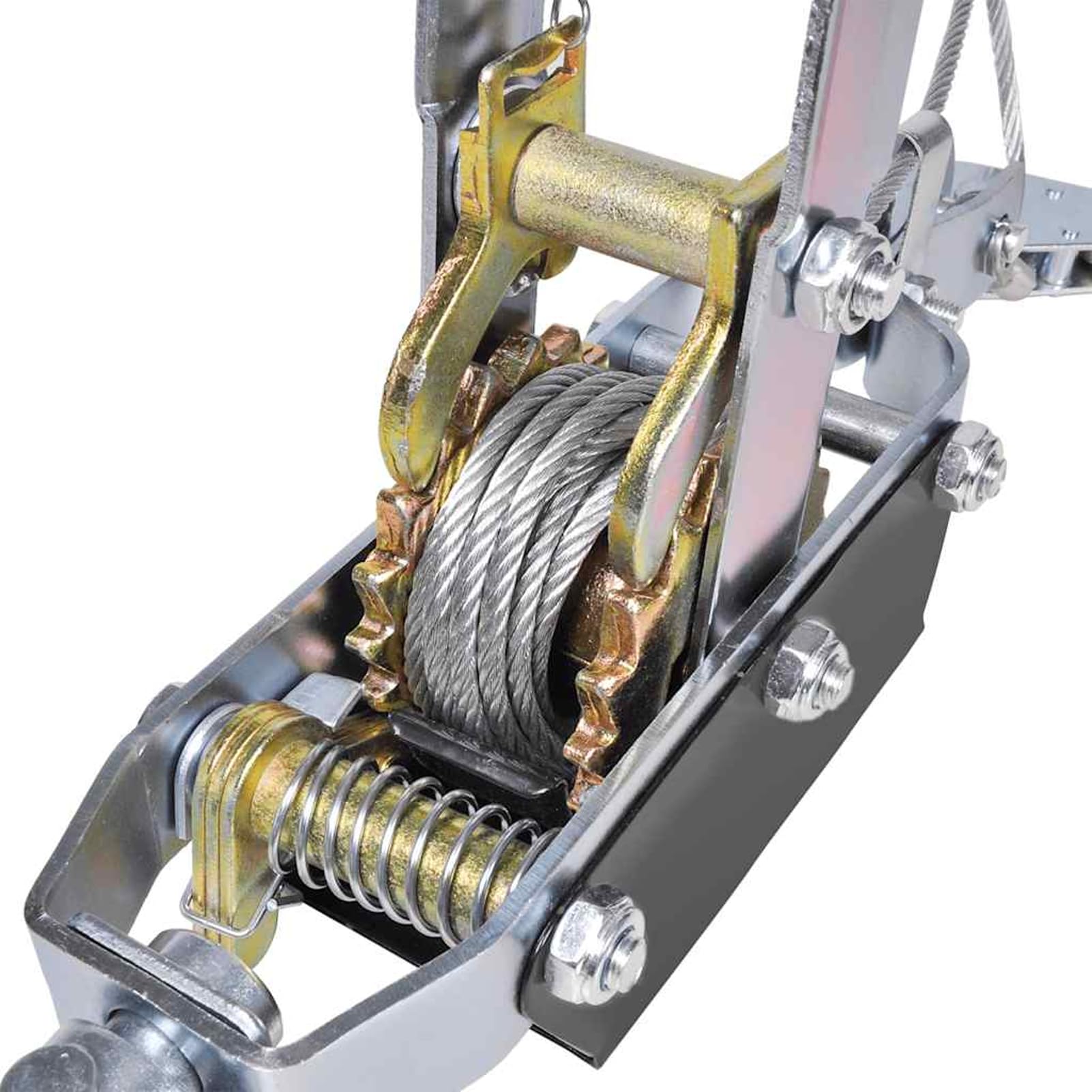 Gecheer Tiracavi Manuale, argano da Traino 1815 kg con Doppia trazione, Cavo Acciaio 5mm 3 Metri, Telaio Ferro, per Veicoli off-Road, Agricoltura, emergenze stradali