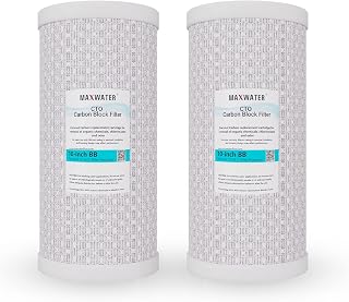 (2 Pack) CTO Filters 10" x4.5" Whole House Carbon Filter (5 Micron) Compatible with Most 10" Big Blue Whole House Water Filtration Systems