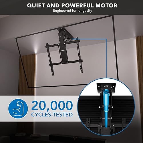 Miniatura 4 de Mount-It! Soporte motorizado para TV de techo  Soporte de TV eléctrico silencioso abatible para pantallas de 50 a 90 pulgadas, diseño desplegable