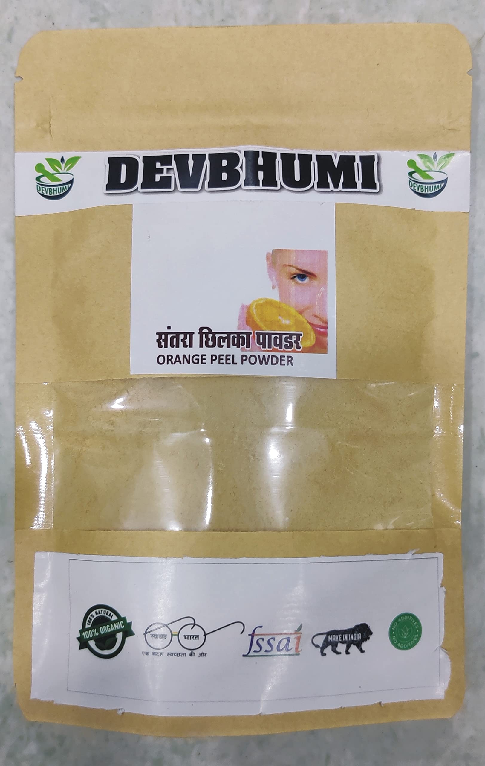DEVBHUMI 100% ORGANIC ORANGE PEEL POWDER 100GMS