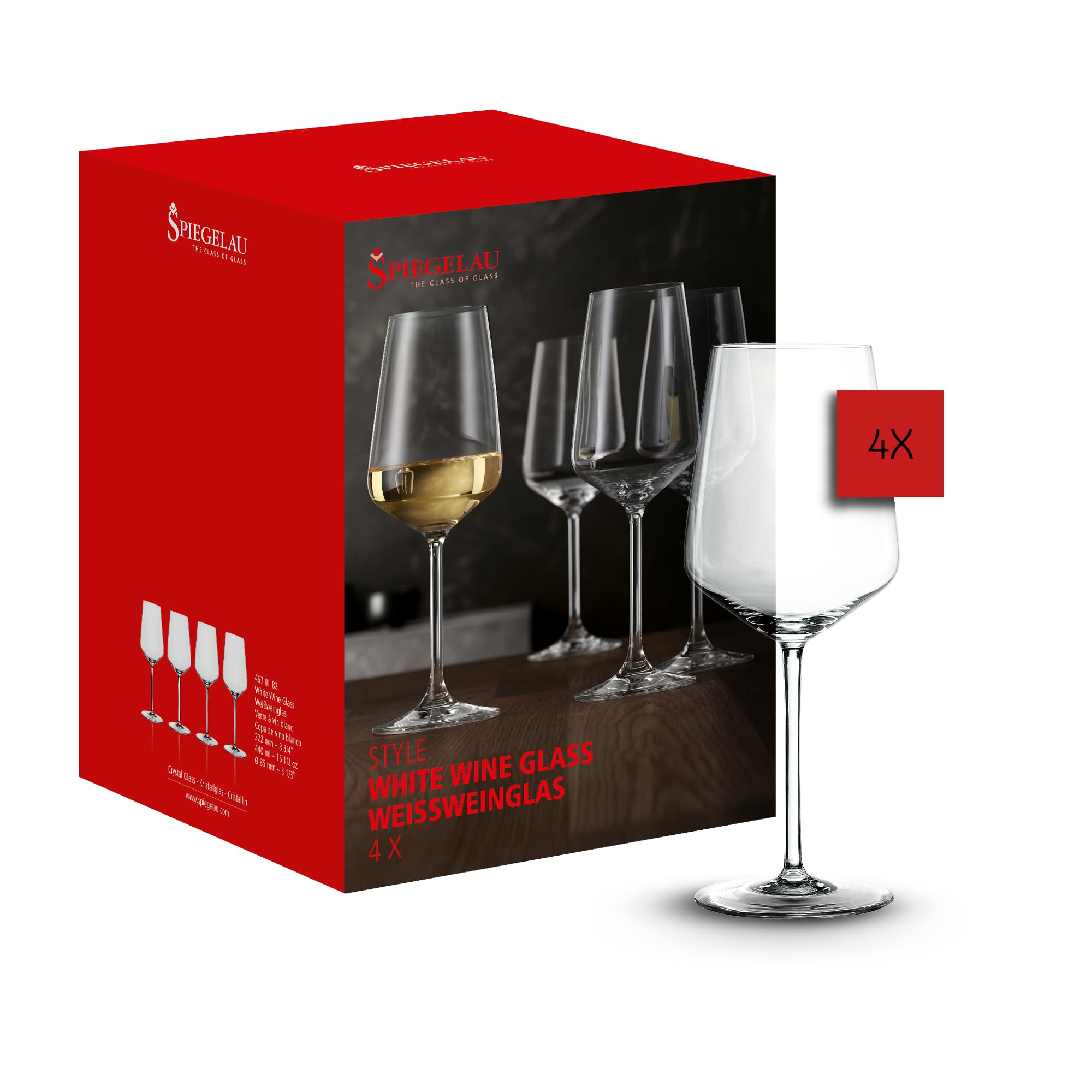Spiegelau Style Weißweingläser, 4er Set – 440 ml (Artikel 4670182)