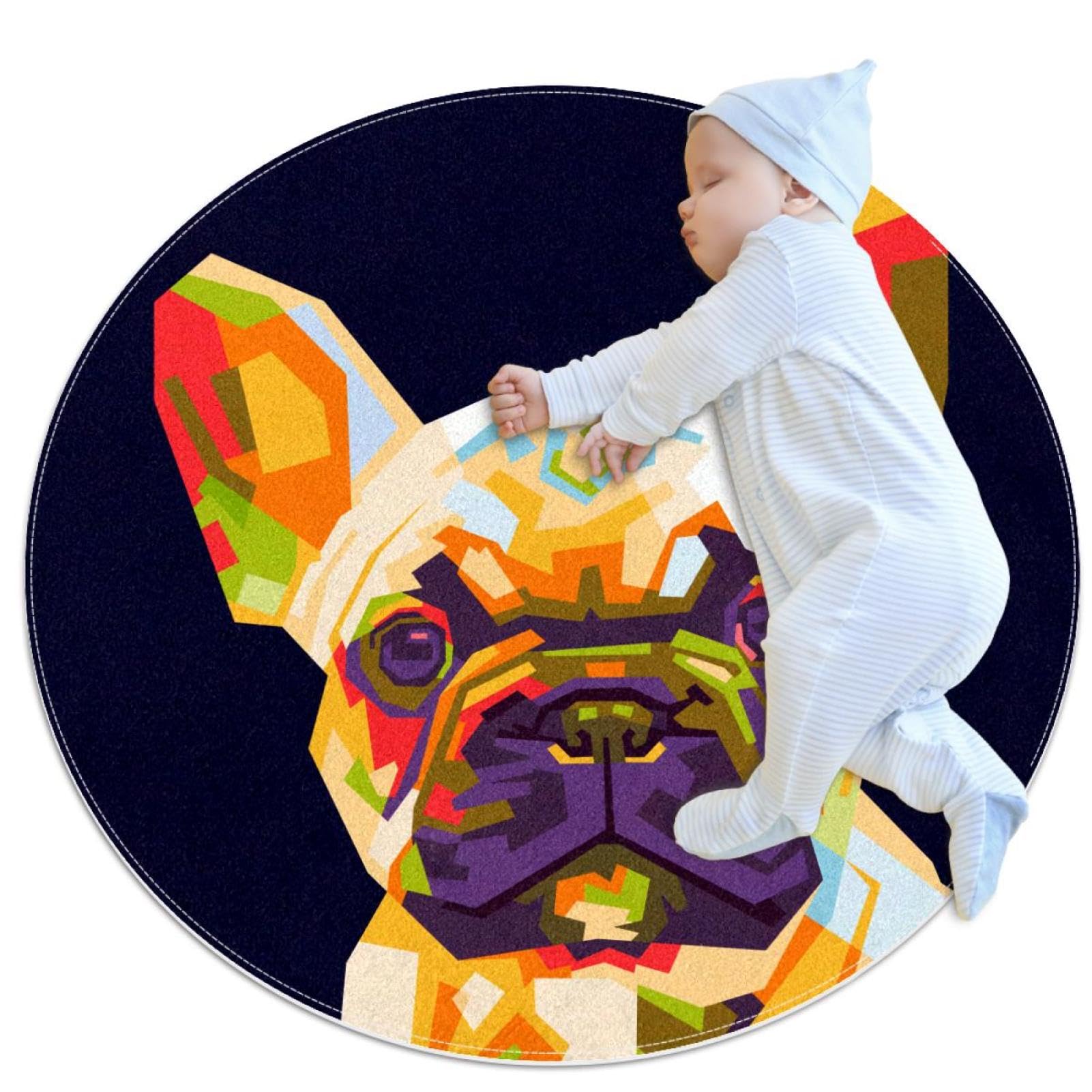 Tapis de salle de bain bouledogue français pour chambre d'enfant