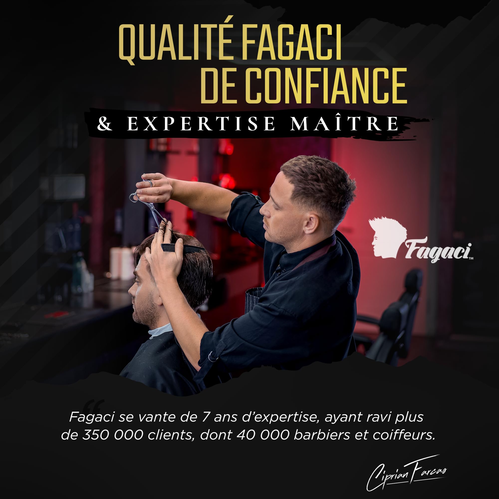 Fagaci Ciseaux Coiffure Gaucher 6 Pouces Acier Japonais