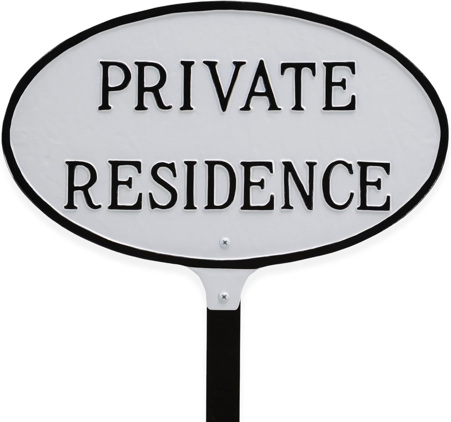 Montague Metal Products Private Residence Sign – Hunter Green & Gold Wall Mounted Oval Metal Plaque, 6” x 10” Outdoor Home Private Property Sign