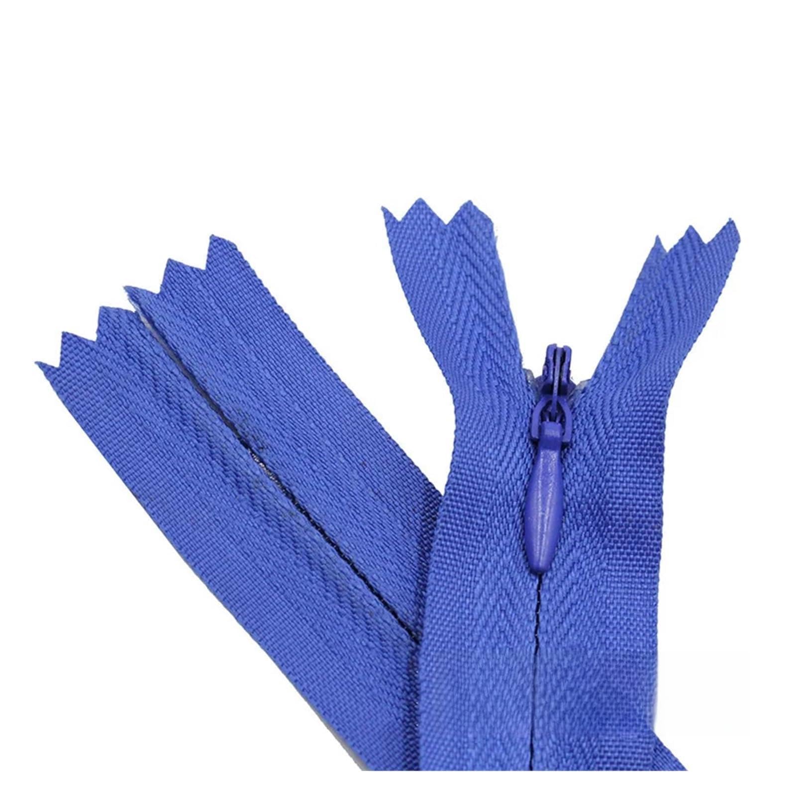 Zippers Sewing, Invisible Nylon Coil Zippers Pack of 20 Multicolor 28-60cm(Blue,28CM)