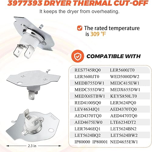 Miniatura 3 de Termostato de ciclismo 3392519 Upgrade 3387134 3392519 Fusible térmico 3977393 Interruptor de corte térmico 3977767 Kit de termostato de límite alto