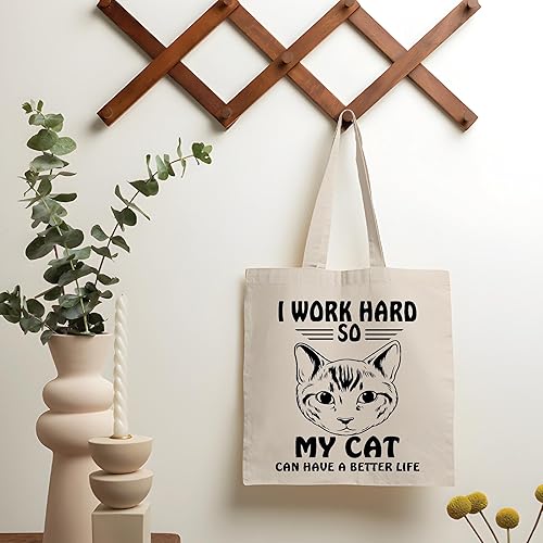 Miniatura 2 de Work Hard Gift ato Your Pet Lover Guide Natural White Multicolor Canvas Tote Bag
