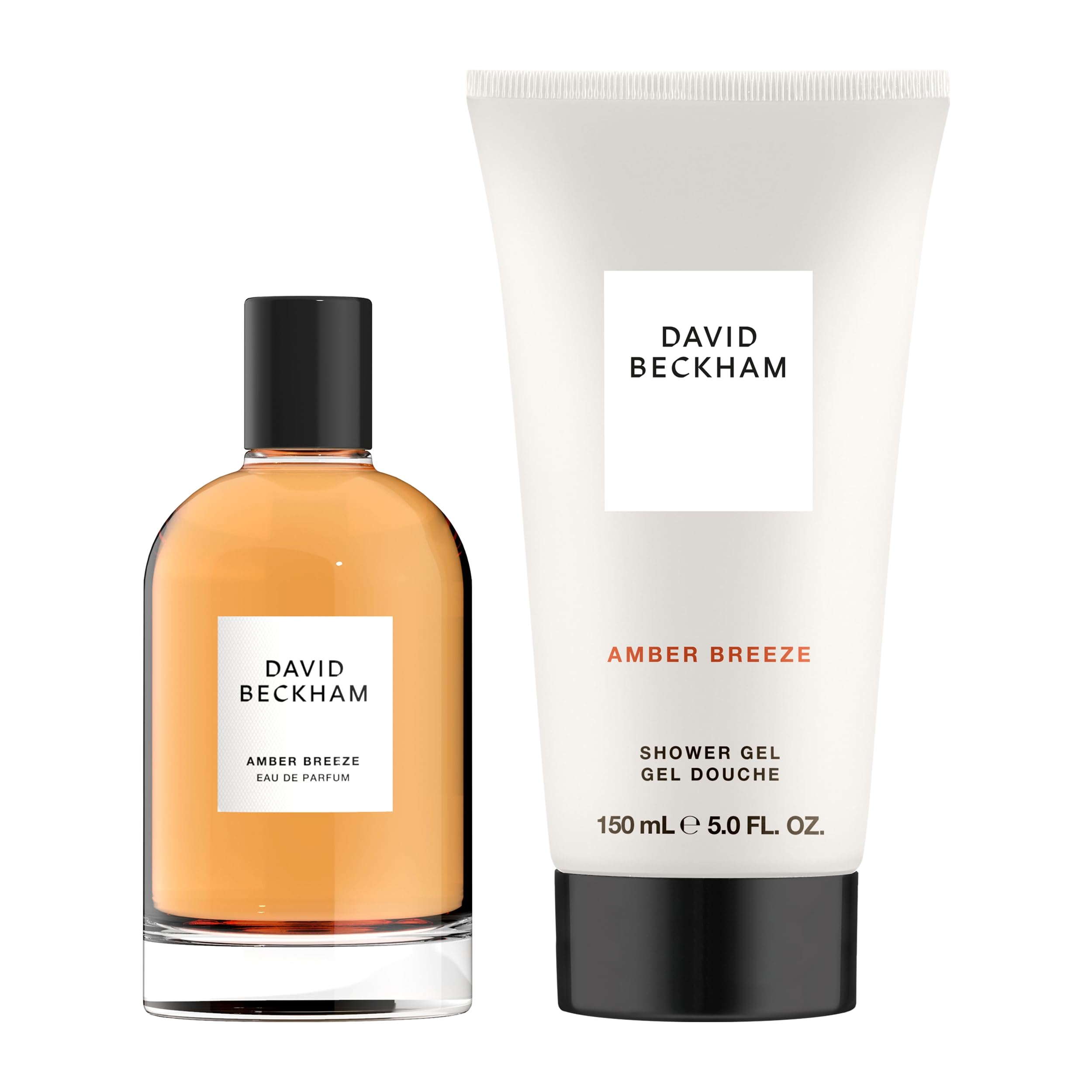 David Beckham Confezione Regalo Amber Breeze, Eau de Parfum 100ml e Gel Doccia 150ml, Fragranza Ambrata Aromatica per Lui