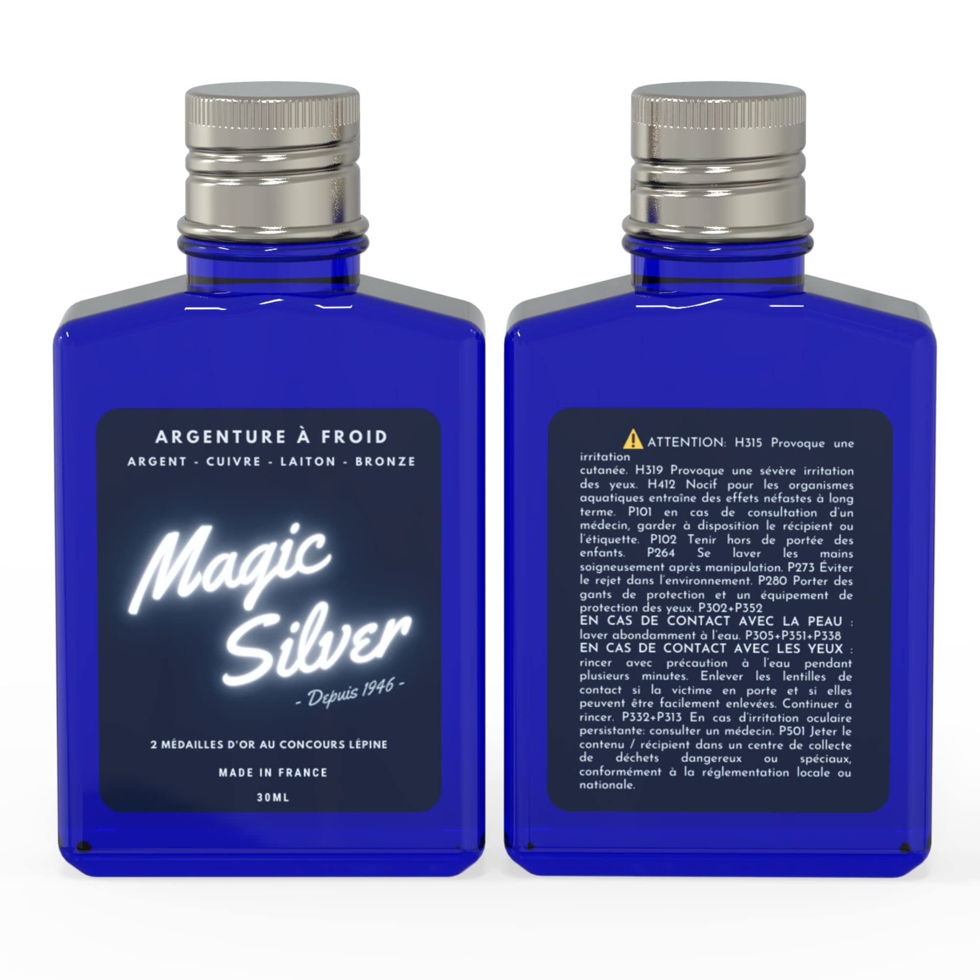 Plateado Frío - Magic Silver - Producto para Platear Joyas - 30 ml - Hecho en Francia - Limpiador de Plata y Joyas.