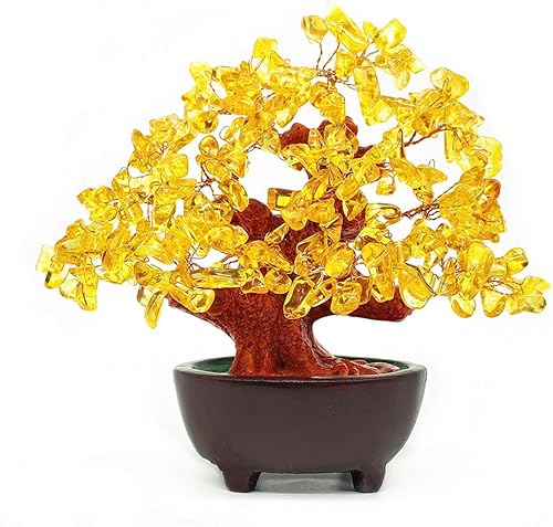 Colorsheng - Árbol de dinero de cristal de cuarzo de 7 pulgadas decoración para atraer riqueza y suerte.