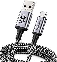 Cabo USB para USB-C 2 Metros 60W, Carregamento Rápido 3A, Nylon Trançado Reforçado, Alta Durabilidade, Compatível com Android, Samsung, Xiaomi