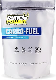 Ryno Power Carbo-Fuel Stimulant-Free Drink Mix 2lb (20 Servings) - All-Natural Pure Carbohydrate Powder for Athletic Performance - Vegan and Gluten Free