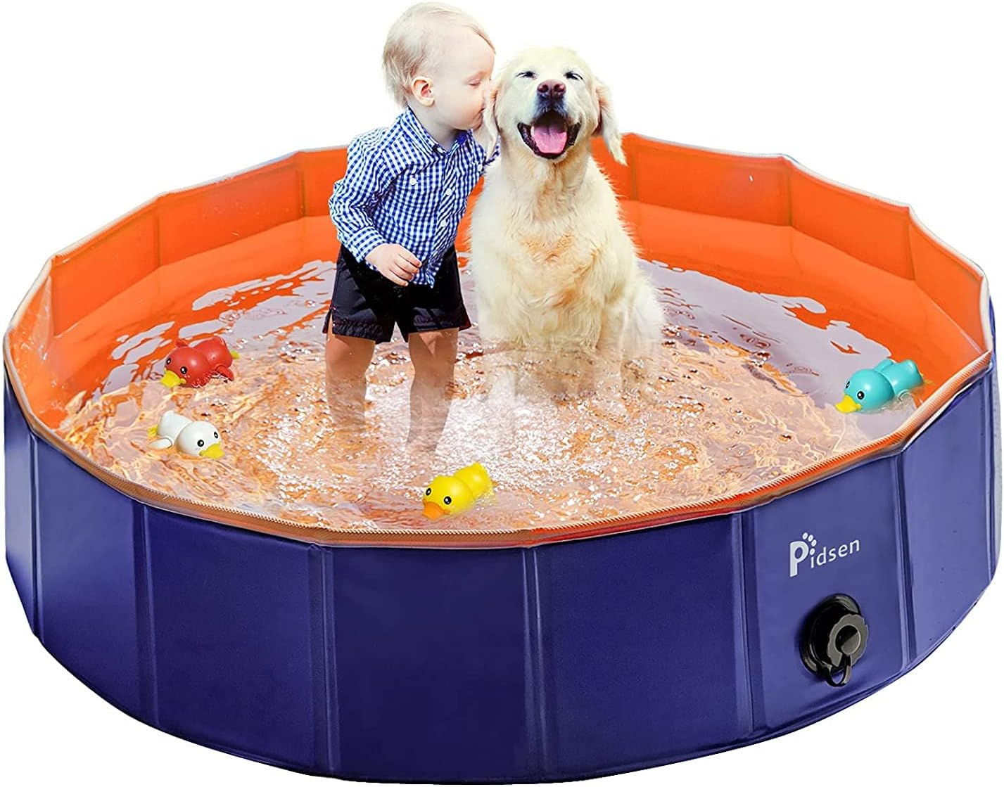 Foldable Pet Swimming Pool 39.4''.D x 11''.H Portable Dog Pool Kids Pets Dogs Cats Outdoor Bathing Tub Bathtub Water Pond Pool & Kiddie Pools (,Orange)