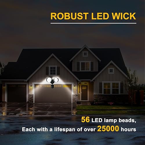 Miniatura 5 de Dayturn Luz LED de seguridad para exteriores con sensor de movimiento, luces de inundación de atardecer a abajo, 30 W, 3000 lúmenes, 3000 K y 5000