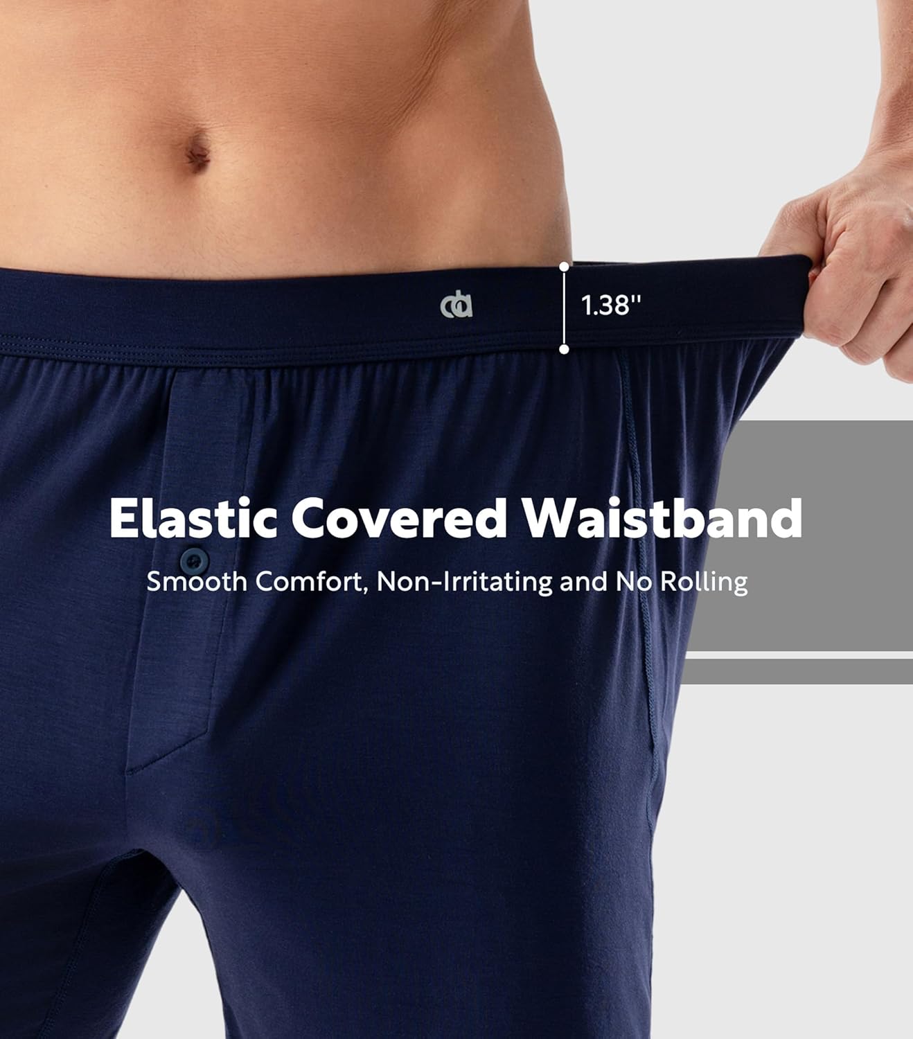 DAVID ARCHY Men's Boxer Shorts Bamboo Rayon Breathable & Cool Boxer for Men Loose Fit Men's Underwear with Fly 3 or 5 Pack - Image 3