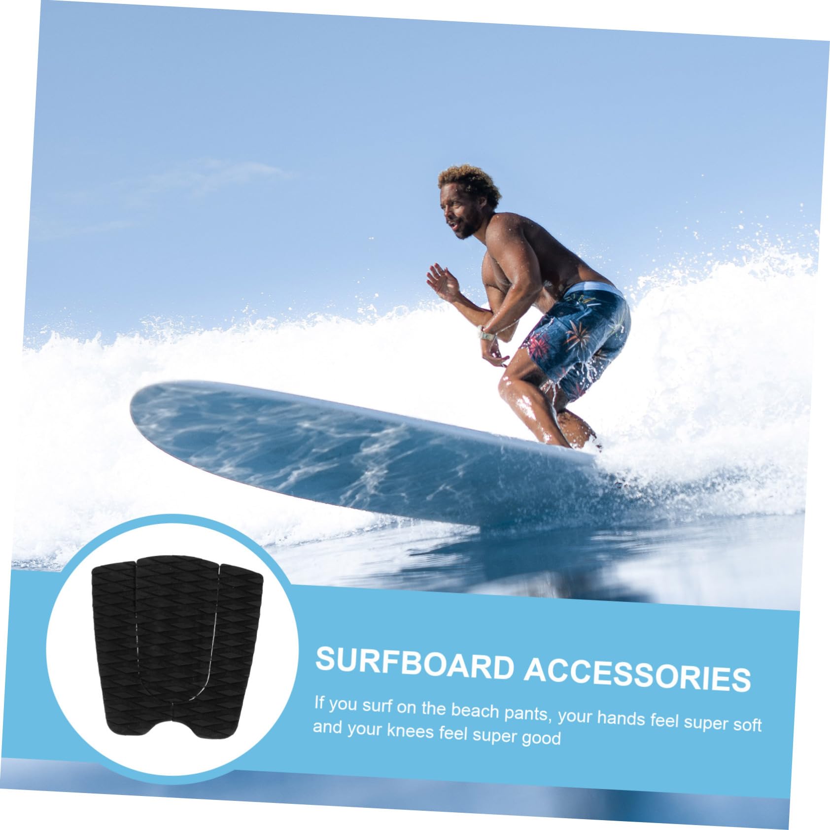 BESPORTBLE 6 Stück Schwanz Mit Surf-Stomp Surfbrett Skimboards Pad Skimboard Board-Griffe Longboard Für Zubehör Pads Löcher Eva-Deck Skimboarding Nicht Klebendes Traktionszubehör