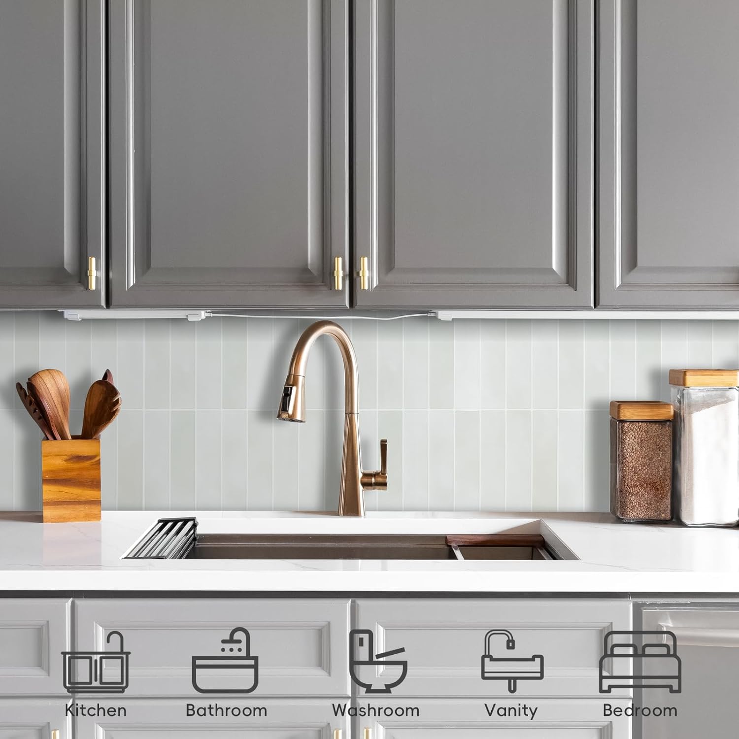 Peel and Stick Backsplash Tiles, 12" × 12" Tangier Beige Glossy Self Adhesive Peel and Stick Wall Tiles for Kitchen RV Accent Wall Tile (10 Sheets)