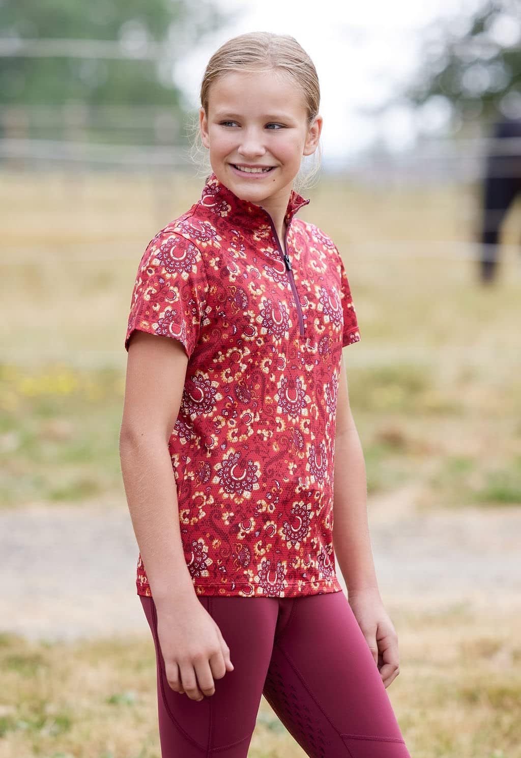 Kerrits Kids Always Cool Ice Fil Short Sleeve Shirt - Print