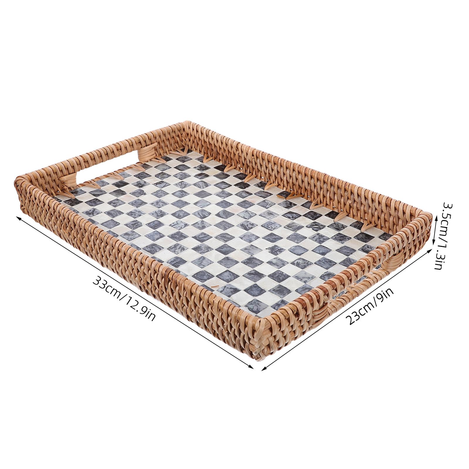 Rechteckiger, stapelbarer Schreibtisch-Organizer, Briefablage aus Rattan, Ablage für Dokumente, Papierorganizer für den Schreibtisch, 33 x 23 cm (13" x 9"), ideal für Zuhause und