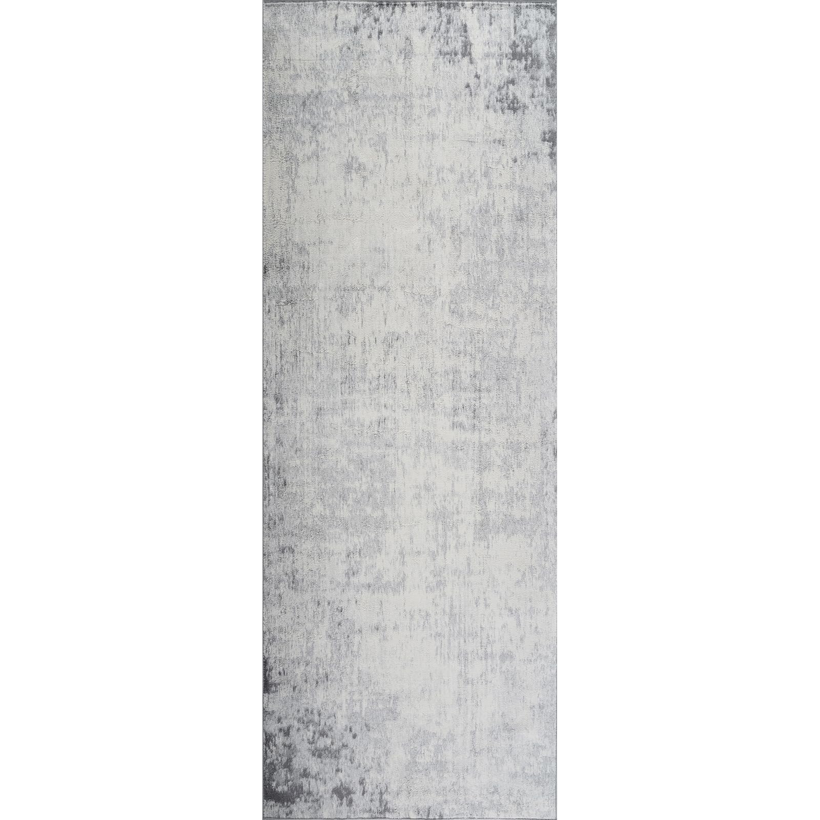 Livabliss Utrecht Moderne Abstrait - Salon, Salle à Manger, Chambre Adulte et Ado, Cuisine - Design Marbre Moucheté Multicolore, Poil Ras Doux 80x220 cm - Ivoire, Gris