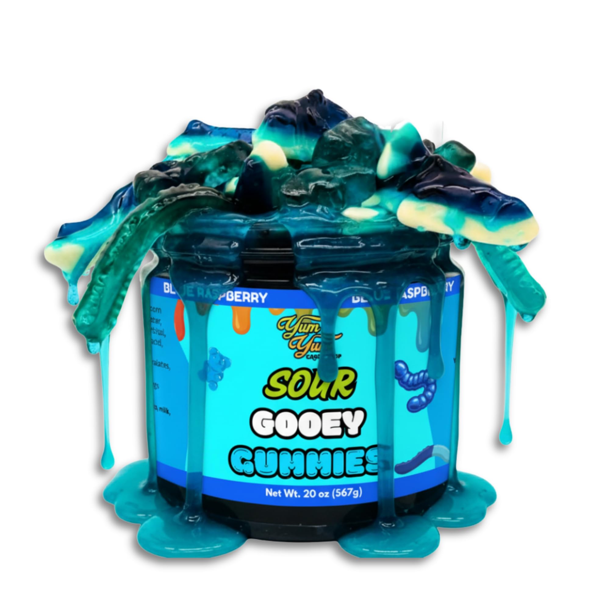 Amazon | Yum Yum Candy Shop Sour Gooey Gummies, Blue Raspberry, 25