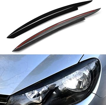Car Front Headlight Lamp Eyelid Eyebrow Trim For VW GOLF MK6 GTI R 2008-13