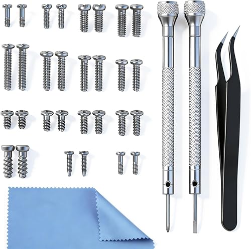 Kit de reparación de lentes con tornillos, kit de reparación de lentes todo en uno con destornillador de precisión, pinzas, paño de limpieza y