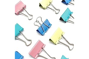 48 Pack Medium Binder Clips in 4 Vibrant Colors, 1.25 inches