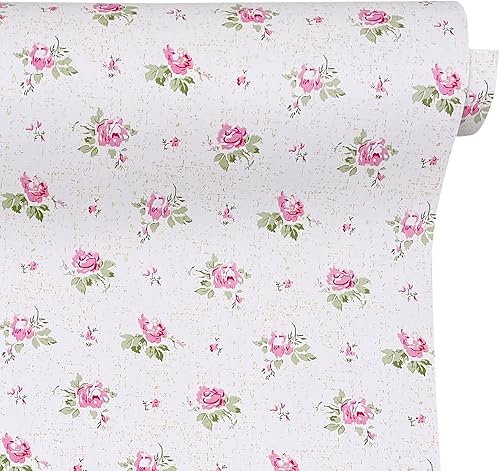 Miniatura 10 de Yifasy 19.7 ft Roll Pink Rose Shelf Liner Peel and Stick Wallpaper Revamp Furniture Wall Surface Decor Paper (M-236.2x17.7 Inch)