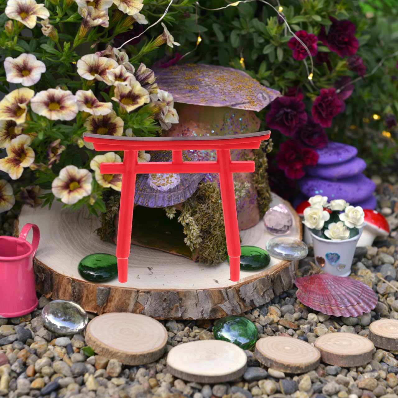 BESPORTBLE 4pcs Mini Torii Gate Red Japanese Shinto Shrine Model Miniature Garden Gate Bridge for Fairy Zen Garden Accessories Fish Tank Landscape Decoration - Image 2