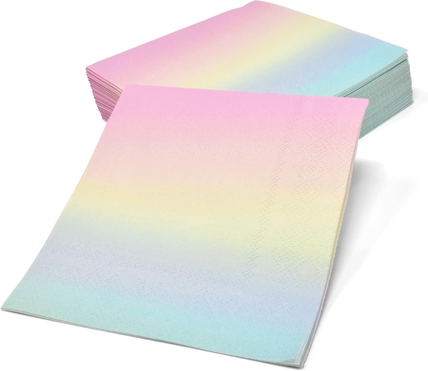 Gift Boutique 100 Count Pastel Rainbow Cocktail Beverage Napkins Disposable Paper Ombre Dessert Napkin for Summer Spring Birthday Party Supplies - Image 2