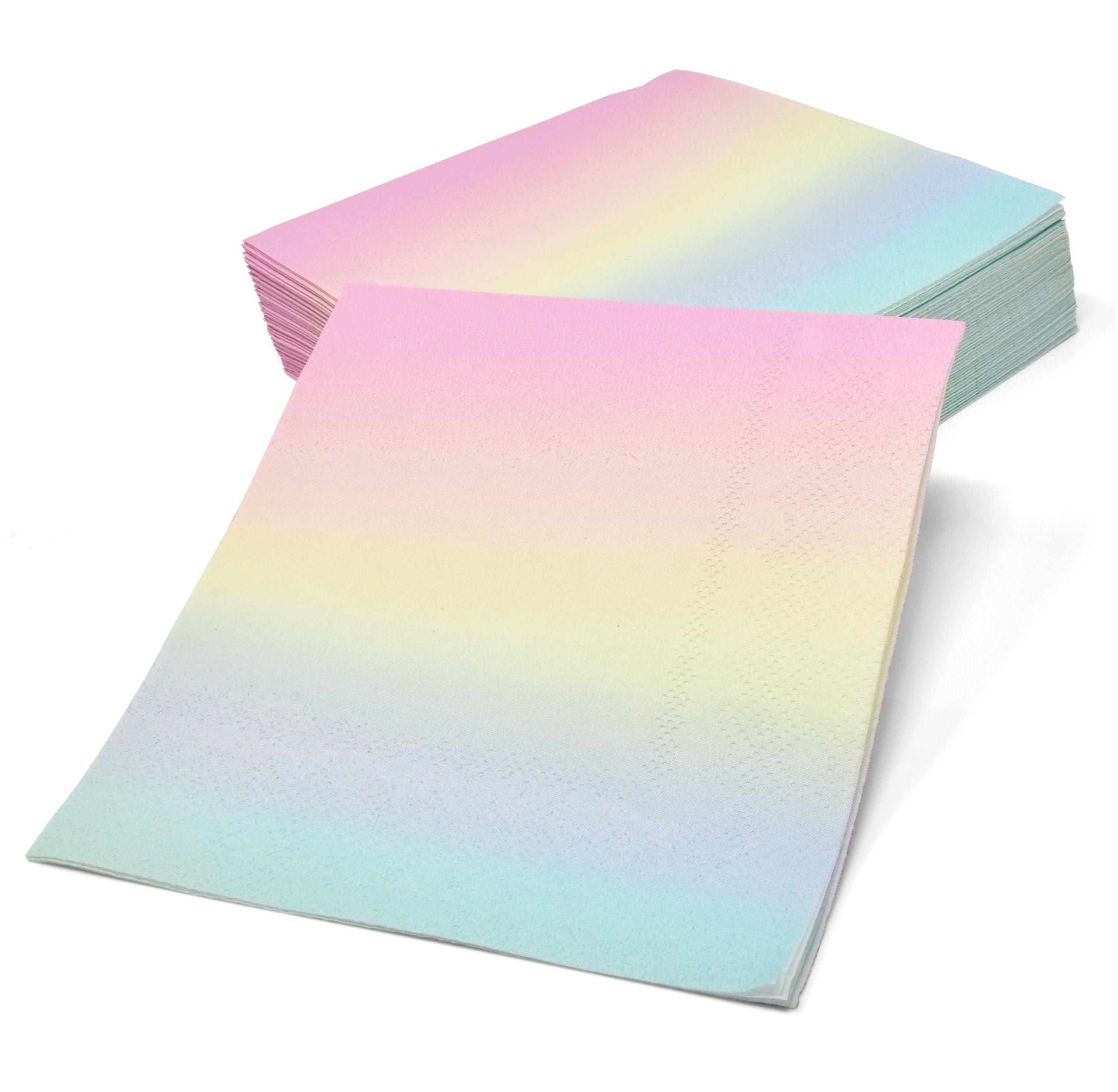 Gift Boutique 100 Count Pastel Rainbow Cocktail Beverage Napkins Disposable Paper Ombre Dessert Napkin for Summer Spring Birthday Party Supplies