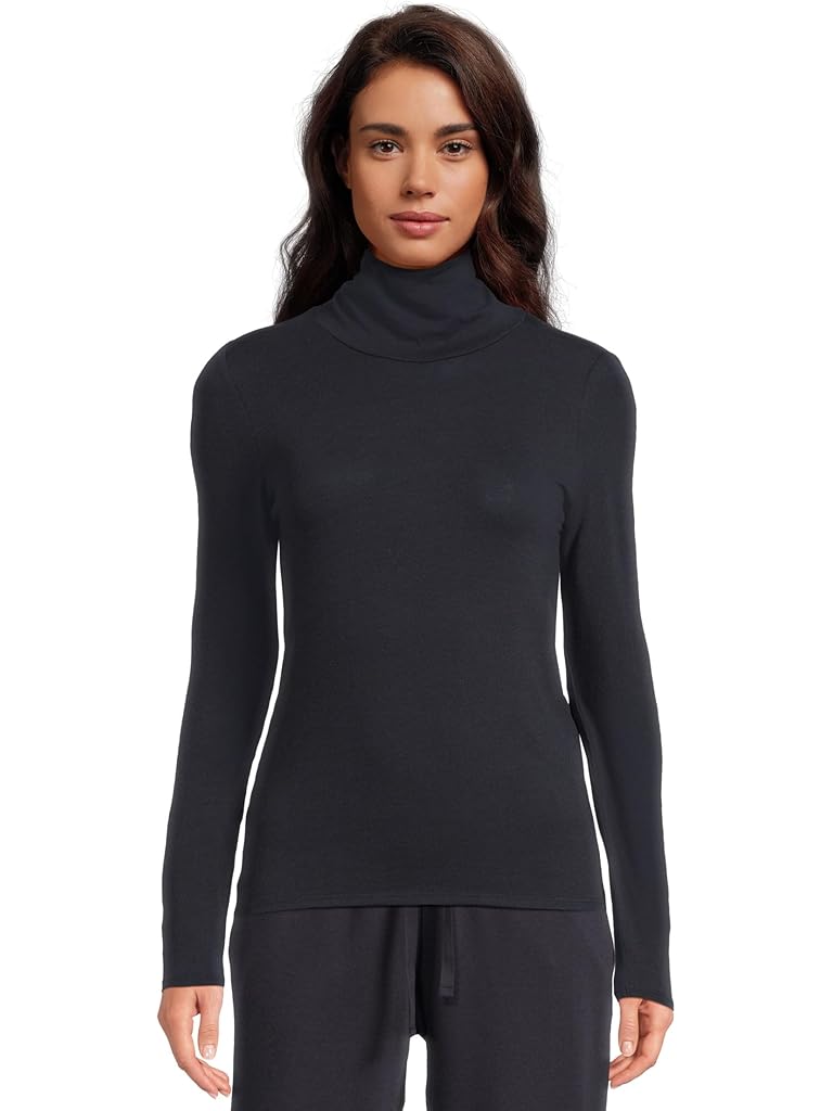 Blue Eileen Fisher Sheer Knit Turtle Neck Top