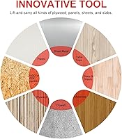 Vista 6 de Newdeli Portador de Madera Contrachapada Profesional Portador de Paneles Herramienta de Transporte de Paneles de Yeso Herramienta de Levantamiento
