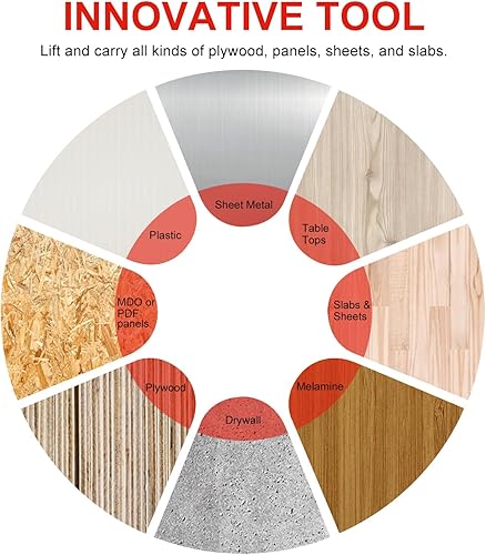 Miniatura 6 de Newdeli Portador de madera contrachapada profesional para paneles de yeso, herramienta de elevación de madera contrachapada para madera, tablero de