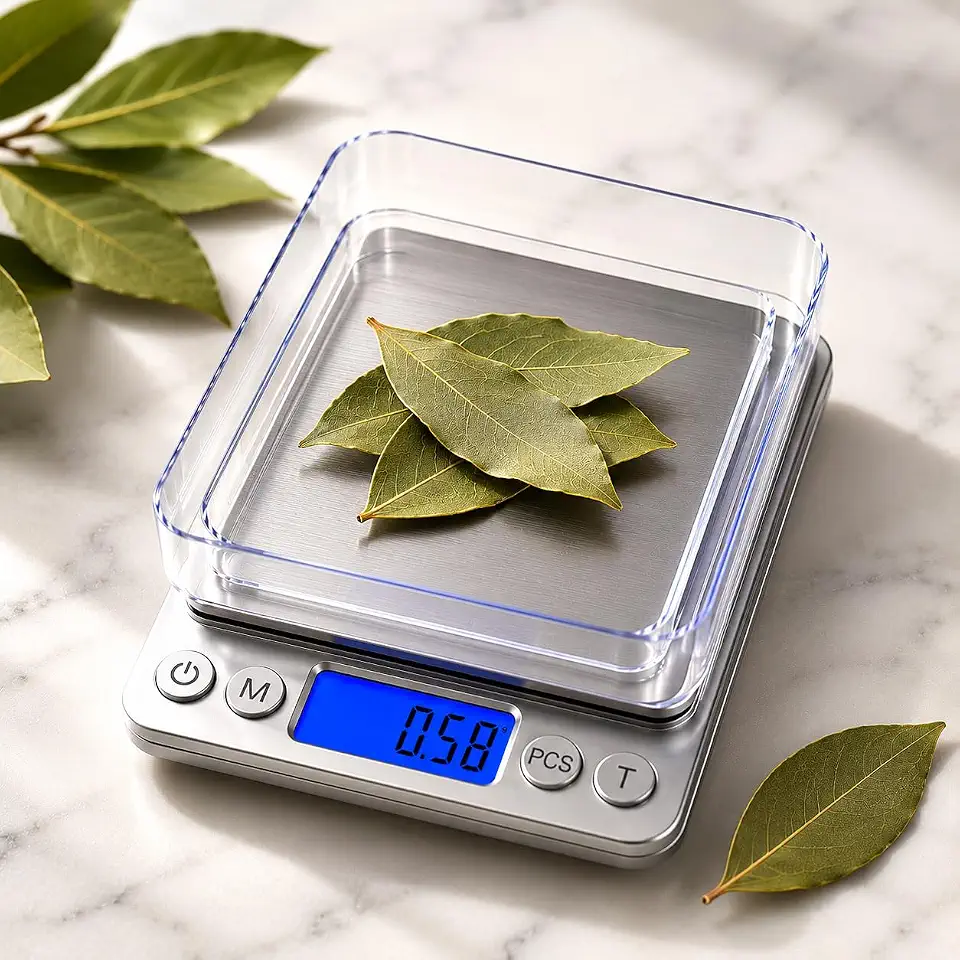 Balança Digital de Precisão 0,1g até 2kg Com Visor Luminoso, Sensores de Alta Precisão e Pesagem em Diferentes Unidades de Medidas Com 2 Bandejas e Pilhas