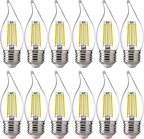 Miniatura 10 de FLSNT Bombillas LED para candelabros, base E26, equivalente a 60 vatios, bombillas LED regulables, 2700 K blanco suave, paquete de 24 unidades,